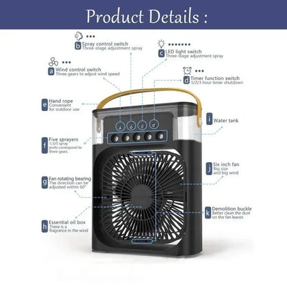 Tragbarer 3-in-1 Mini Luftkühler Ventilator