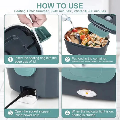 2-in-1 Elektrische Lunchbox: Schnelles Aufwärmen für Auto & Zuhause (1,5L)